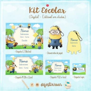 60 Etiquetas Escolares Personalizadas Prova D'agua
