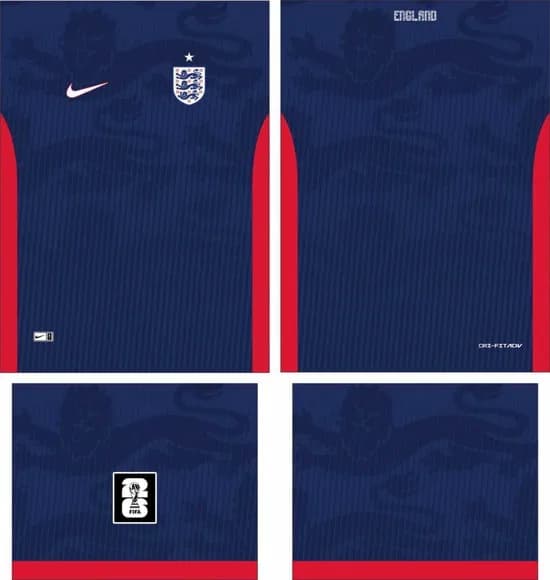 Arte Vetor Camisa Inglaterra Concept 2026