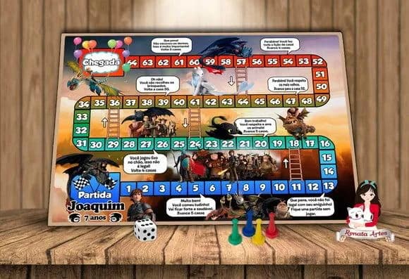 Tabuleiro Educativo Como Treinar Seu Dragão