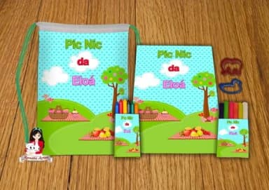 Kit Passatempo Personalizado na Mochila Pic Nic