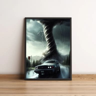 Quadro Carro Fugindo de Tornado 344