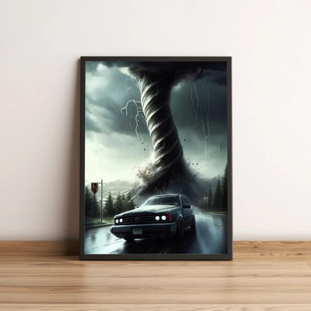 Quadro Carro Fugindo de Tornado 344