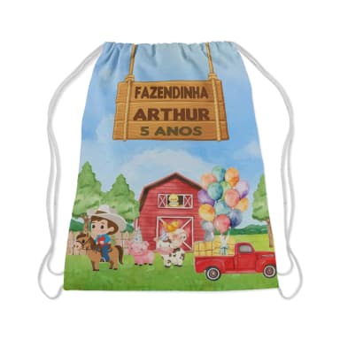 Mochilinha Personalizada para lembrancinhas Fazendinha