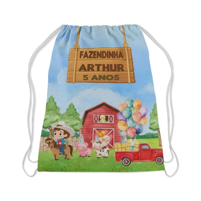 Mochilinha Personalizada para lembrancinhas Fazendinha
