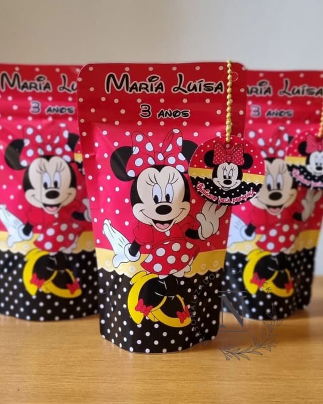 Saquinho Zip Lock 10x17 Lembrancinha Minnie