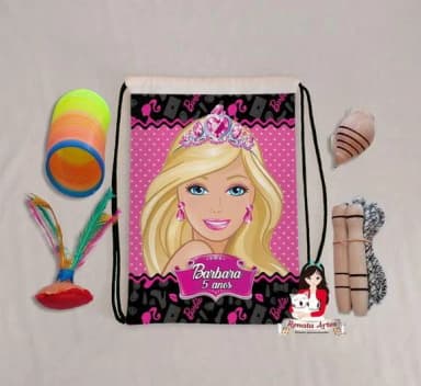 Mochila Boa Infância Personalizada Tema Barbie