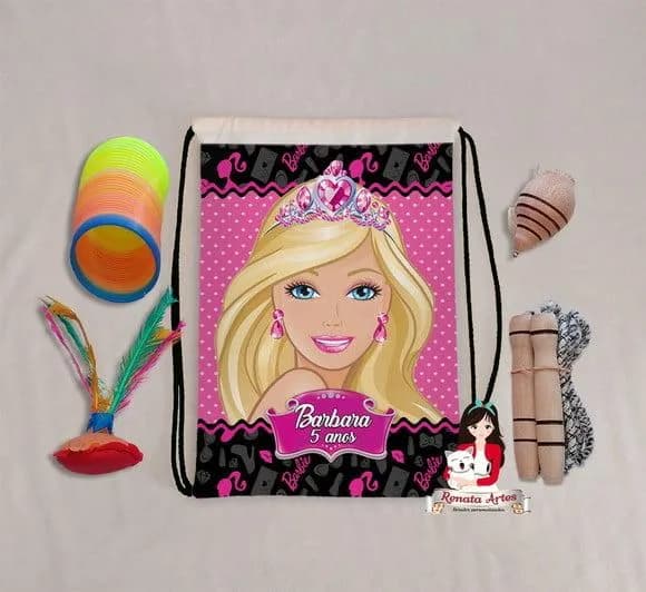 Mochila Boa Infância Personalizada Tema Barbie