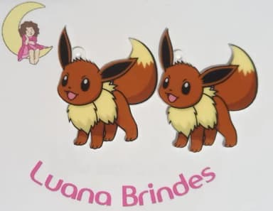 Pingente Pokémon Eevee Acrilico Uv- 3 Unidades