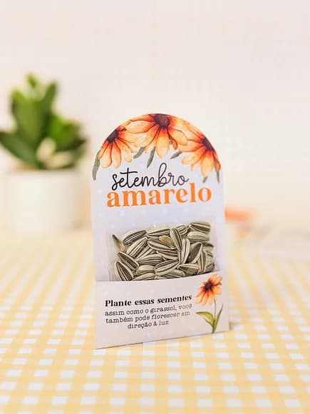 Card com Semente Girassol - Setembro Amarelo