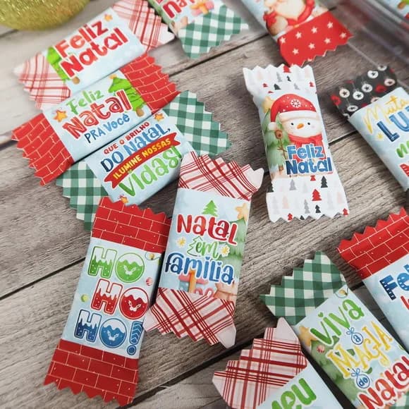Balas Personalizadas Natal - 50 Unidades