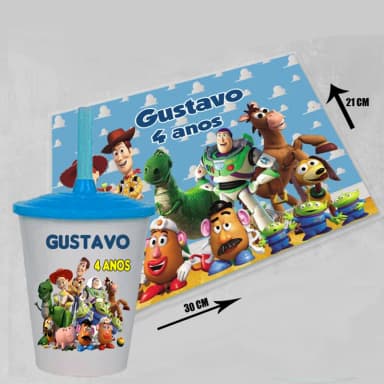 Kit Jogo Americano Sousplat personalizado do Toy Story