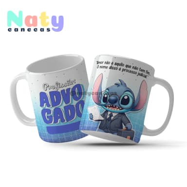 Caneca  Stitch Profissões Masculinas Personalize com Nome.