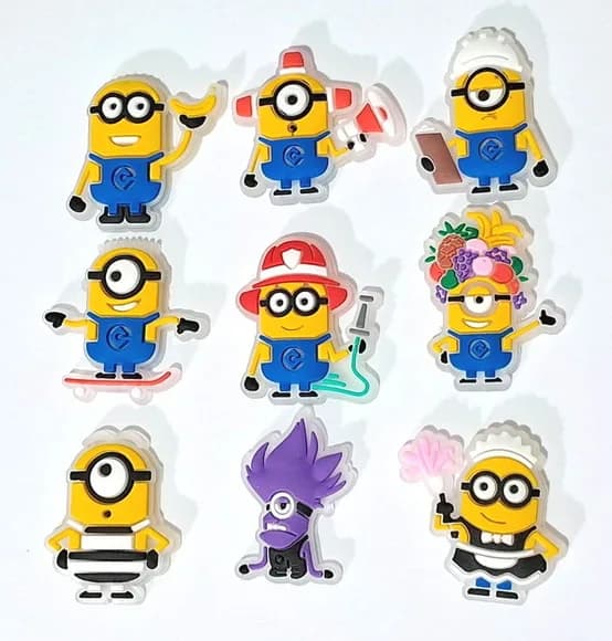 Aplique Minions Florescente Emborracha Pacotes com 9 Unidade