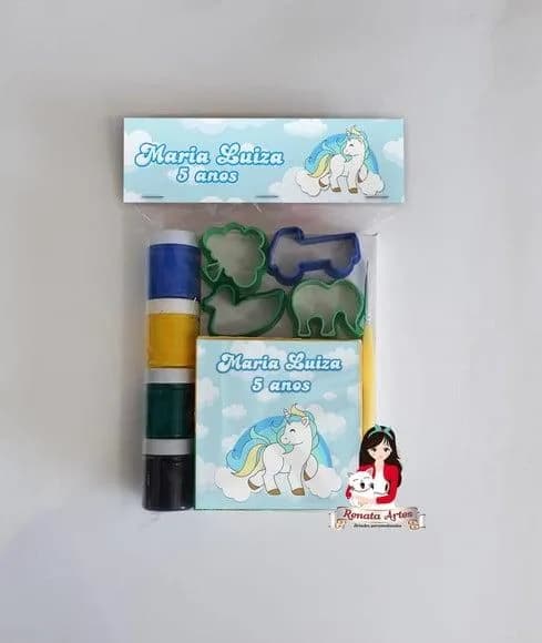 Kit Artes Personalizado Unicórnio Azul