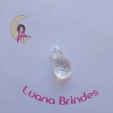 Pingente Abacaxi Transparente Acrilico 3,2cm Pct 13 Unidade