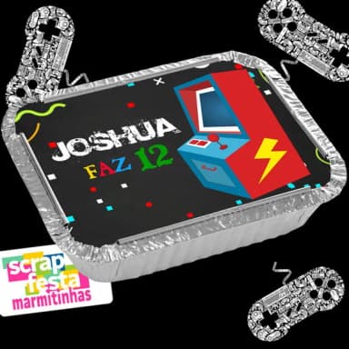 Marmitinha Personalizada Festa Video Game Arcade