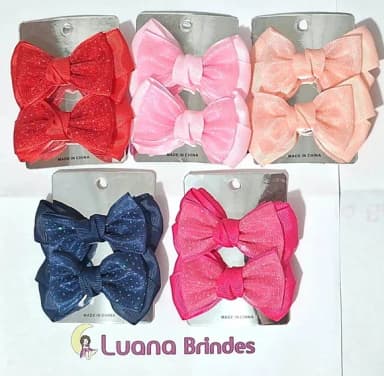 Presilha com Laço Pacote para Cabelo com 1 Par/2 Peças
