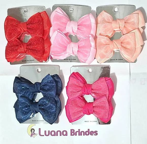 Presilha com Laço Pacote para Cabelo com 1 Par/2 Peças