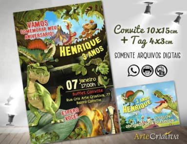 Convite Digital C/tag Gigantossauro