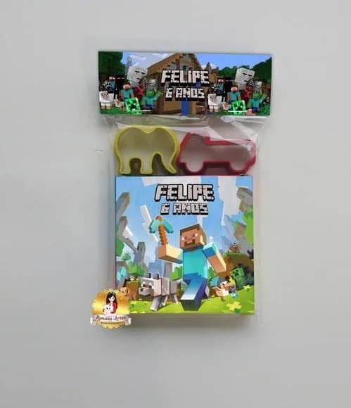 Massinha na Lapela com Forminhas Minecraft