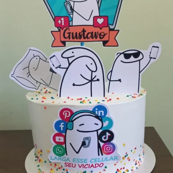 Topo de Bolo Flork no Celular
