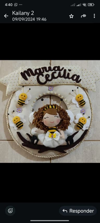 Porta de maternidade abelhinha