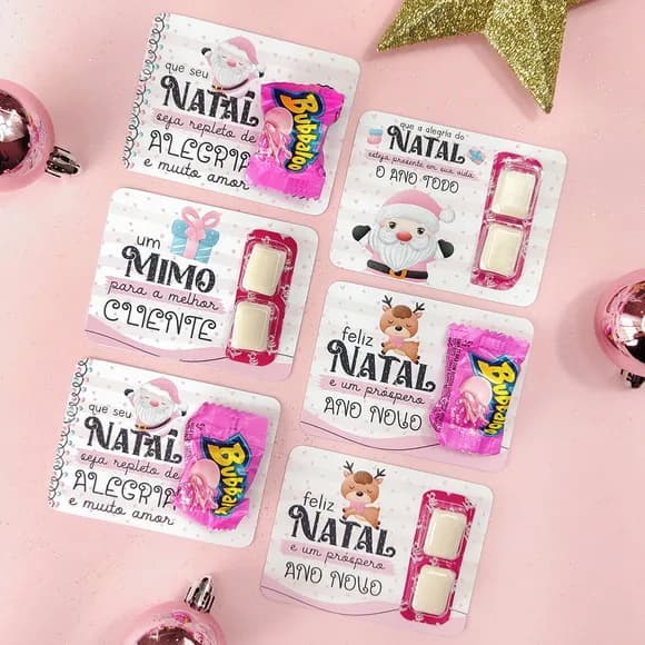 Card com Chiclete Flics - Natal