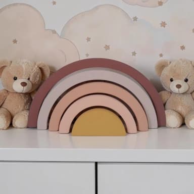 Arco iris de mdf decorativo/ Enfeite de festa, decoração pra quarto de bebe.