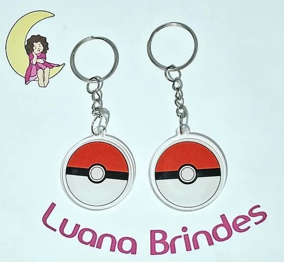Chaveiro Pokémon Acrílico Impresso Pct C/6 Unidades Variados