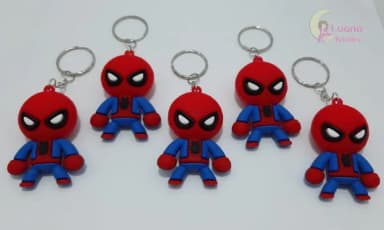 Chaveiro Homem Aranha de Borracha Pct 2 Unidades