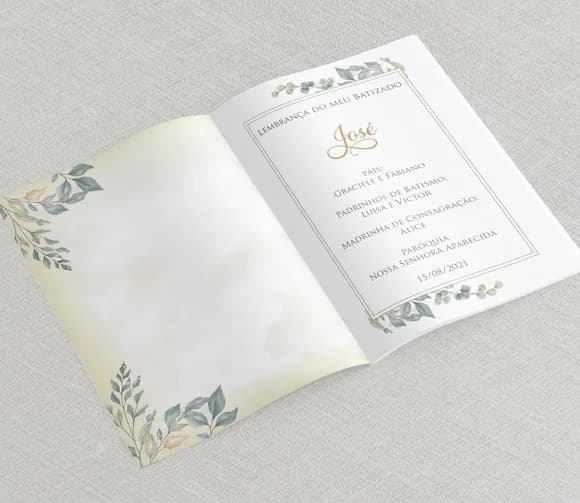 Lembrancinha Batizado Folhagem Livro De Orações