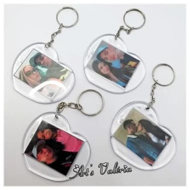 Chaveiro Coração de Acrílico Personalizado - 4cm x 3cm