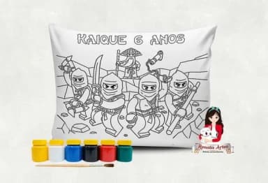 Almofada com Tinta para Colorir Ninjago