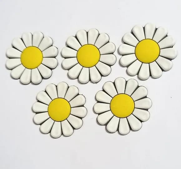 Aplique Flor Branca 4 cm Emborrachado - 6 Unidades