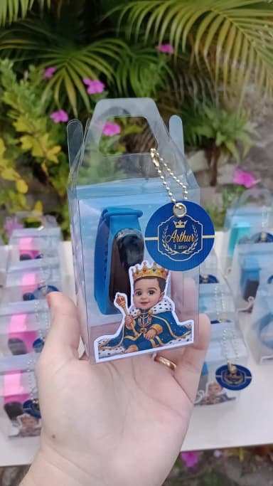 Relógio Digital Personalizado Festa Príncipe Realeza