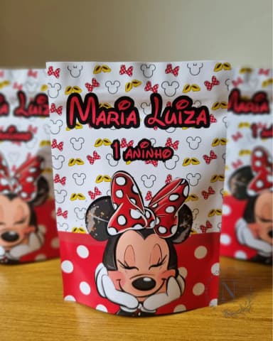 Saco Zip Lock 10x14 Lembrancinha Minnie