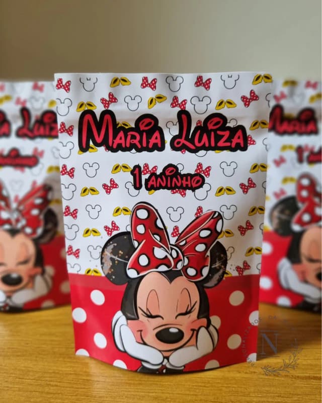Saco Zip Lock 10x14 Lembrancinha Minnie