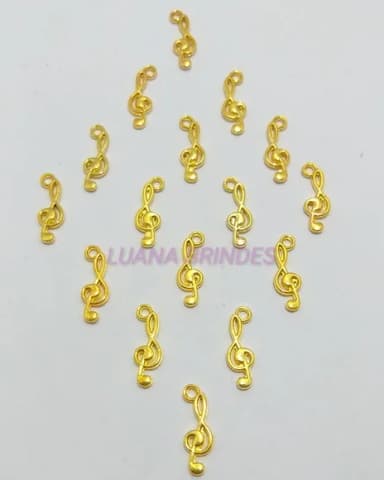 Pingente Clave de Sol em Metal Dourado - pct c/20 unidades