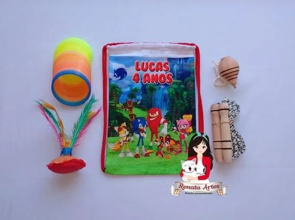 Mochila Boa Infância Tema Sonic 2