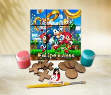 Jogo da Velha com Tinta Personalizado Sonic