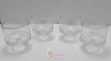 Mini Cúpula/Boleira Transparente de Acrílico - pct c/5 unid