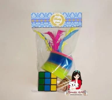 Kit Brinquedos Retrô Personalizado Tema Coroa Realeza Azul