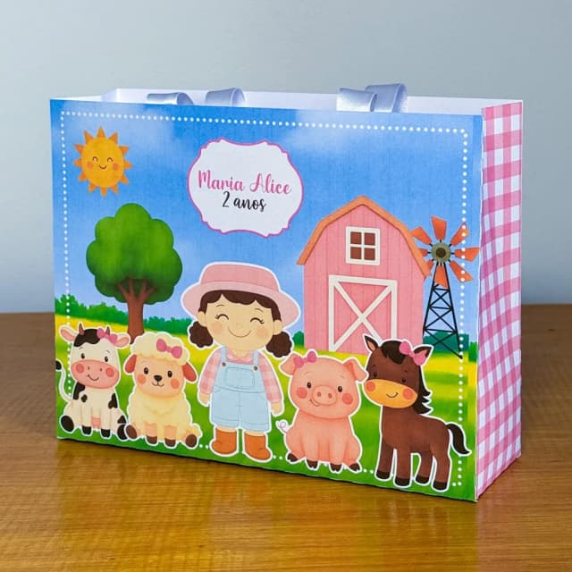PEGUE E MONTE - Sacolinhas Personalizadas FAZENDINHA MENINA - Decoração de Festa | Lembrancinhas | Aniversário | Personalizados