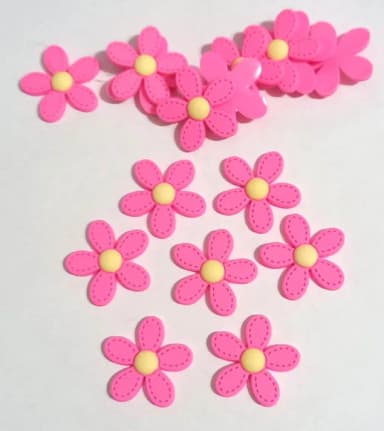 Aplique Flor Rosa Emborrachado- 8 Unidades