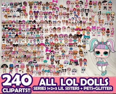 Mega Kit Digital LOL Surprise - 240 clipart
