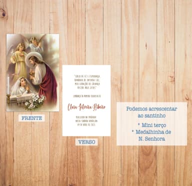 Lembrança Primeira Comunhão - Santinho Frente e Verso (25 un)