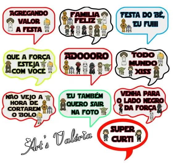 Placas com Frases Star Wars - Cada