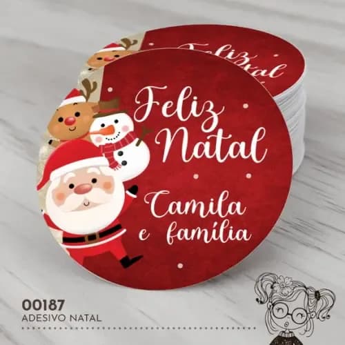Adesivo Redondo Natal - 00187