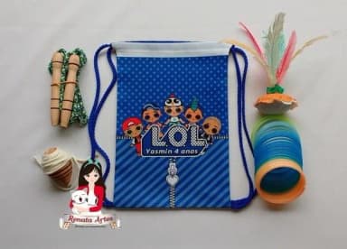 Mochila Boa Infância Personalizada Tema Lol Boy Azul