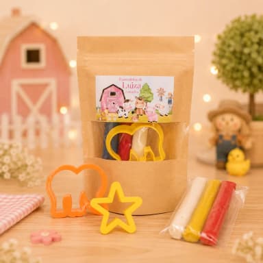 15 Unidades Kit Massinha Zip Lock - Fazendinha Rosa, Vermelha, Azul, Marrom, Amarelo - Trabalhamos com qualquer tema - Informar tema no chat